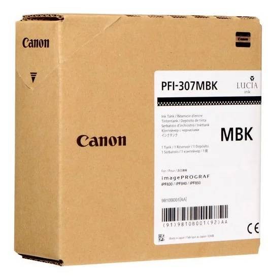 Картридж CANON PFI-307 MBK матовый черный,  330 мл