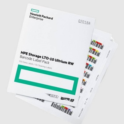 Наклейки на картриджи данных Hewlett-Packard Ultrium LTO10 75TB bar code label pack (100 data + 10 cleaning)