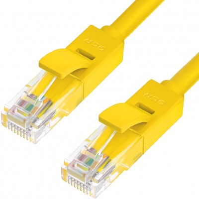 Greenconnect Патч-корд прямой 30.0m, UTP кат.5e, желтый, позолоченные контакты, 24 AWG, литой, ethernet high speed 1 Гбит/с, RJ45, T568B Greenconnect RJ45(m) - RJ45(m) Cat. 5e U/UTP PVC 30м жёлтый