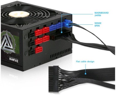 Блок питания Zalman WATTTERA ZM800-EBTII <800W, (20+4+4+4) pin, 5x(6+2) pin, 16xSATA, 3xMolex, FDD, 14 см, кабель питан