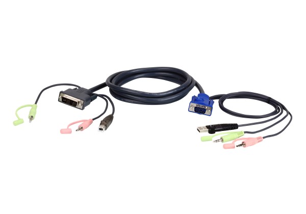 Кабель 1.8M USB DVI-I/VGA  KVM/ATEN ATEN 2L-7DX2U