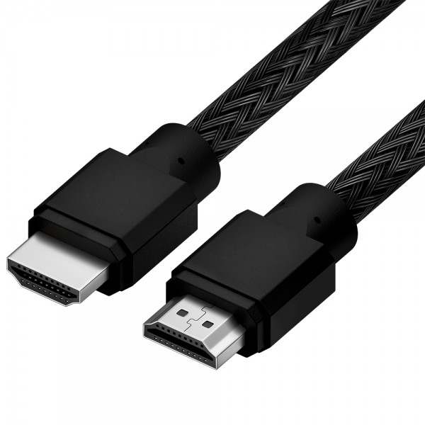 Кабель 1.5m HDMI 2.0, черный нейлон, Ultra HD, 4K 60 fps 60Hz/5K*30Hz, 3D, AUDIO, 18.0 Гбит/с Кабель 4PH-R90017