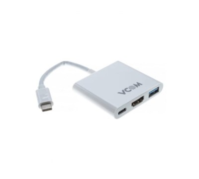 Кабель-адаптер USB 3.1 Type-Cm --> HDMI (f), USB3.0(f), TypeC (f) 0,15m VCOM