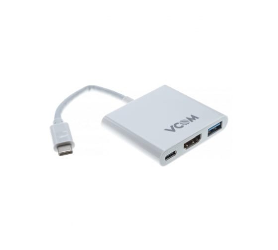 Кабель-адаптер USB 3.1 Type-Cm --> HDMI (f), USB3.0(f), TypeC (f) 0,15m VCOM