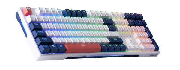 Redragon Механическая клавиатура Whisper RU,RGB,бел-син-оранж.,тихая