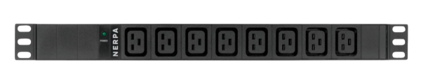 Блок розеток «Nerpa PU» IRON Basic, 1U, single phase, input IEC60309/32A/2P+E/Blue/IP44 , output 8 x IEC 320 C19, Black NERPA NH7303i