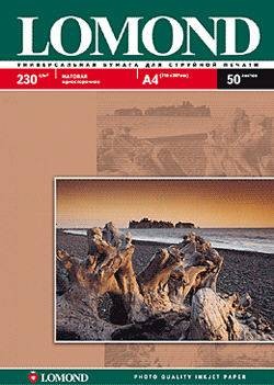 Фотобумага LOMOND Одностороняя Матовая 230г/м2, 4"х6" (102х152 мм) , 50л.