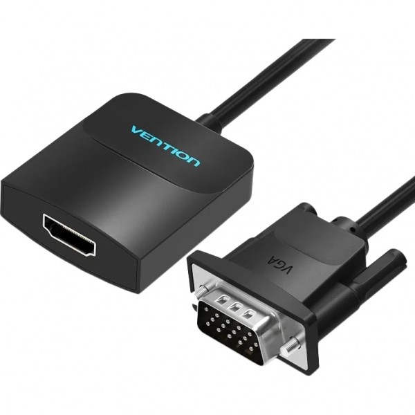 Мультимедиа конвертер Vention VGA + аудио > HDMI, гибкий, черный Vention ACNBB