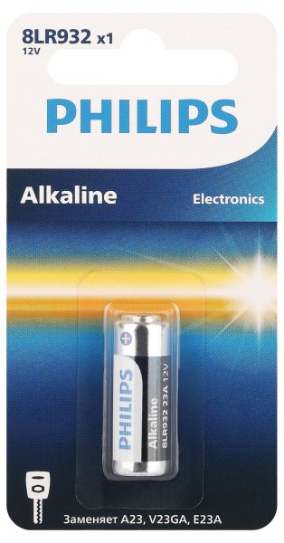 Philips Батарейки 8LR932/51 алкалиновые 12v, MN21-1BL (1/20/200/16800). Блистер 1 шт.