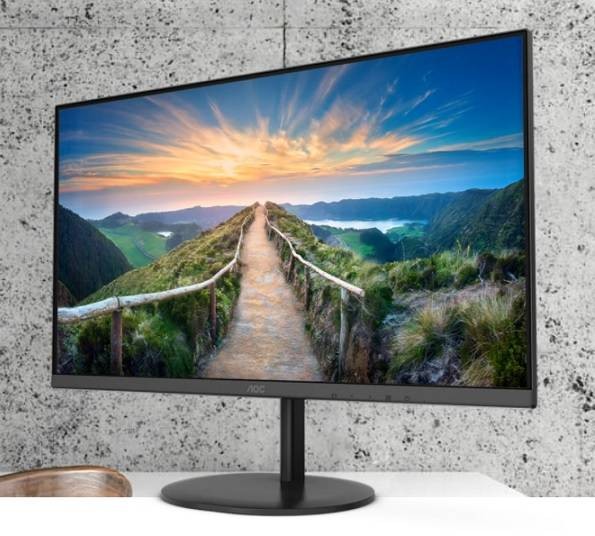 МОНИТОР 23.8" AOC Q24V4EA Black (IPS, 2560x1440, 75Hz, 4 ms, 178°/178°, 250 cd/m, 20M:1, +HDMI, +DisplayPort 1.2, +MM)