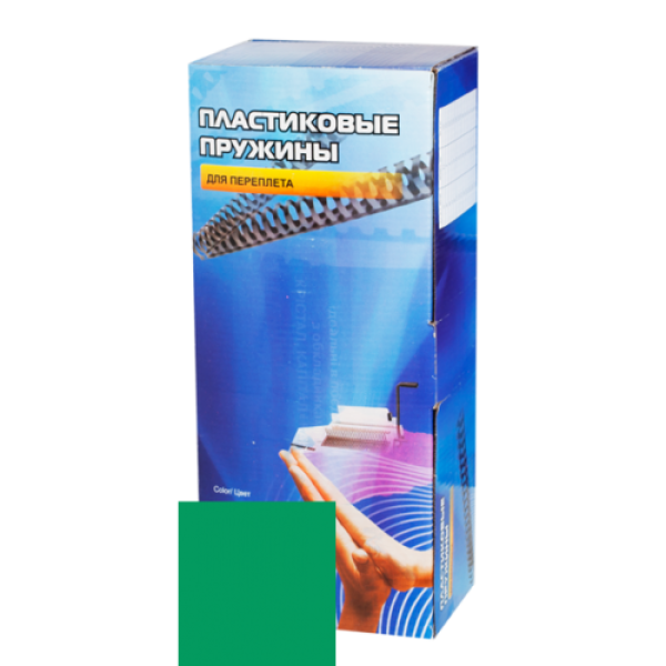 Пластиковые пружины для переплета 4,5 мм зеленые