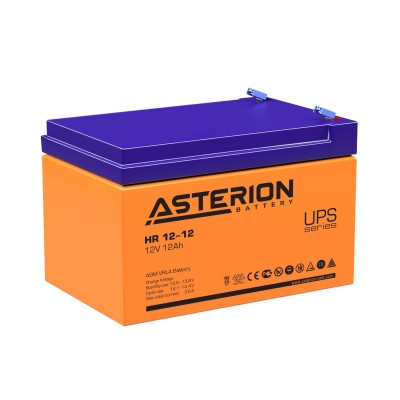 Аккумуляторная батарея Asterion (Delta) HR 12-12 12В/12Ач, клемма F2 (151х98х95мм (101мм); 3,72кг; Срок службы 8лет