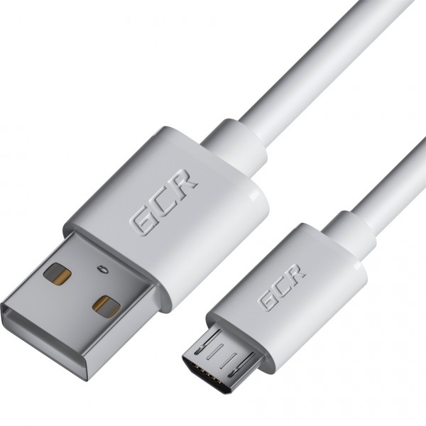 GCR Кабель 0.3m MicroUSB, белый, быстрая зарядка, 28/24 AWG, GCR-53361 Greenconnect GCR-53361