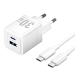 Набор для зарядки Vention з/у GaN 30W 2 порта USB (C + A) и кабель USB-C 3А Белый, шт. Vention TZ-FEQW0-EU-01