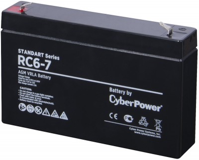 Аккумуляторная батарея SS CyberPower RC 6-7 / 6 В 7 Ач Батарея аккумуляторная для ИБП CyberPower Standart series RС 6-7