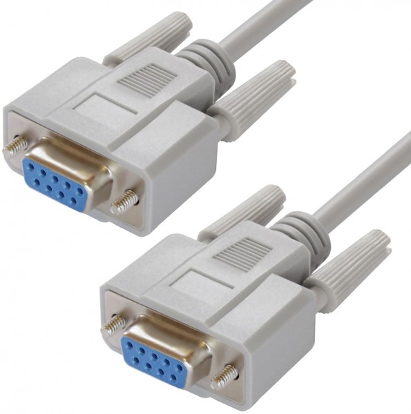 GCR Кабель 1.8m 0-модемный COM, DB9/DB9  9F/9F, серый, 30 AWG Greenconnect COM(RS232) 9F - COM(RS232) 9F