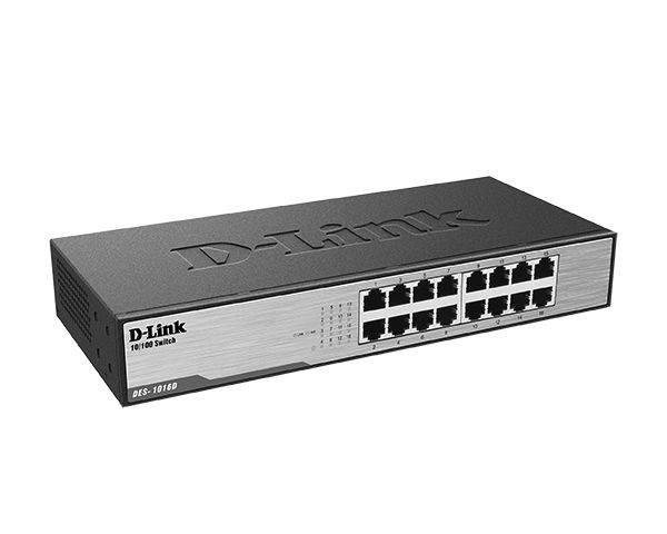 D-Link DES-1016D/H2A Неуправляемый коммутатор с 16 портами 10/100Base-TX и функцией энергосбережения 