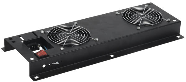 Вентиляторная панель c выключателем 2 вентил. блока, разъем IEC320 C14 без шнура, черная ITK FM05-21M