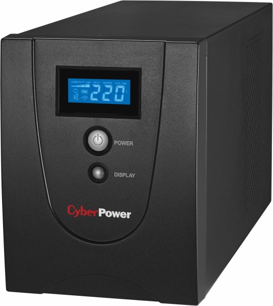 ИБП CyberPower VALUE 2200EI, Line-Interactive, 2200VA/1320W, USB&Serial, RJ11/RJ45, 6 IEC-320 С13 розеток, Black, 0.16х0.21х0.35м., 14.7кг. CyberPower VALUE2200EILCD