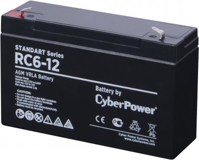 Аккумуляторная батарея SS CyberPower RC 6-12 / 6 В 12 Ач Батарея аккумуляторная для ИБП CyberPower Standart series RС 6-12