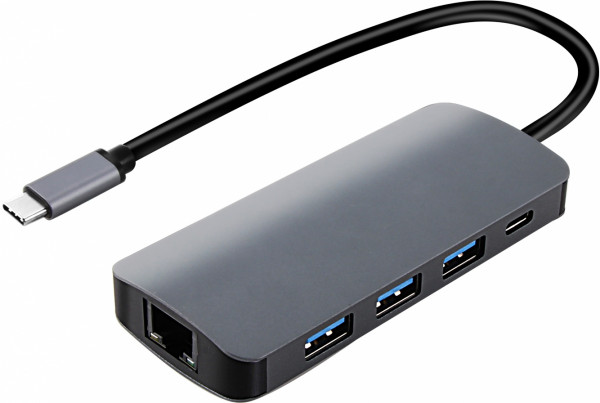 Кабель-адаптер USB3.1 Type-CM-->HDMI 4K*60Hz +3USB3.1(10Гбс)+RJ45+TF+SD+PD VCOM <CU4641> VCOM CU4641