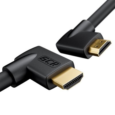 GCR Кабель 3.0m HDMI 2.0, M правый угол /M правый угол, черный, HDR 4:2:2, Ultra HD, 4K 60 fps 60Hz/5K*30Hz, 3D, AUDIO, 18.0 Гбит/с, 28/28 AWG, GCR-52314 Greenconnect HDMI (m) 2.0 - HDMI (m) 2.0 3м черный