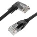 GCR Патч-корд прямой 0.5m UTP кат.5е, черный, правый угол, литой, ethernet high speed, RJ45, T568B, GCR-53143 Greenconnect RJ45(m) - RJ45(m) Cat. 5e UTP  0.5м черный