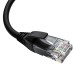 GCR Патч-корд прямой 0.5m UTP кат.5е, черный, правый угол, литой, ethernet high speed, RJ45, T568B, GCR-53143 Greenconnect RJ45(m) - RJ45(m) Cat. 5e UTP  0.5м черный