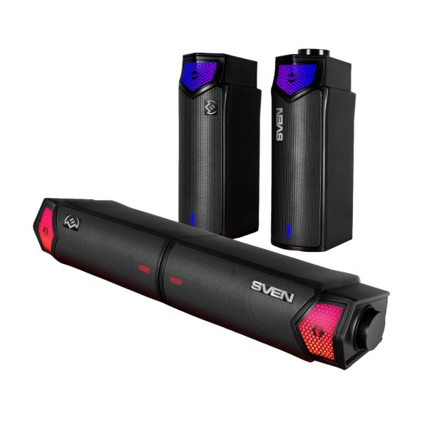 Саундбар мини SVEN SB-G1450, черный (10 Вт, питание USB, Bluetooth, подсветка) Sven SB-G1450 (SV-022488)