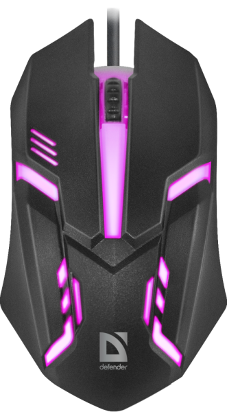 Defender Проводная оптическая мышь Сyber MB-560L 7цветов,3кнопки,1200dpi,черный Defender Сyber MB-560L черный