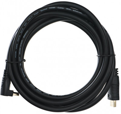 Кабель HDMI<=>HDMI-угловой коннектор 90град  3м, 2.0V VCOM <CG523-3M> VCOM HDMI (m) - HDMI (m) 3м