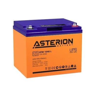 Аккумуляторная батарея Asterion (Delta) ( DTM 1240 L 12В/40Ач клемма Болт М6 (198х166х170мм(170мм) 14кг Срок сл. 12лет)