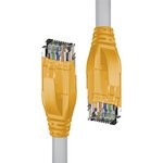 Патч-корд прямой 1.0m UTP кат.5e, серый, желтые коннекторы, 24 AWG, литой, ethernet high speed 1 Гбит/с, RJ45, T568B 4PH 4PH-R90026