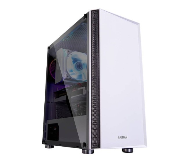 Корпус ZALMAN R2 White (3xUSB, 2xAudio, 20мм FAN, прозрачная стенка-закаленное стекло, ATX, без БП)