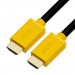 GCR Кабель 2.0m HDMI версия 2.0, HDR 4:2:2, Ultra HD, 4K 60 fps 60Hz/5K*30Hz, 3D, AUDIO, 18.0 Гбит/с, 28/28 AWG, OD7.3mm, тройной экран, черный, желтые коннекторы, GCR-HM441-2.0m Greenconnect HDMI (m) 2.0 - HDMI (m) 2.0 2м жёлтый