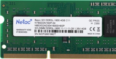 Память DDR3L 4Gb 1600MHz Netac NTBSD3N16SP-04