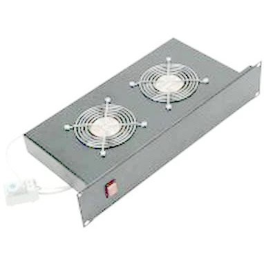 Вентиляторный модуль с 2 вентиляторами и термостатом для шкафов Evoline, серый Estap FAN4AT2F01_M2