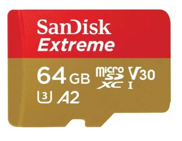Флеш карта microSD 64GB SanDisk microSDXC Class 10 UHS-I A1 C10 V30 U3 Extreme 170MB/s