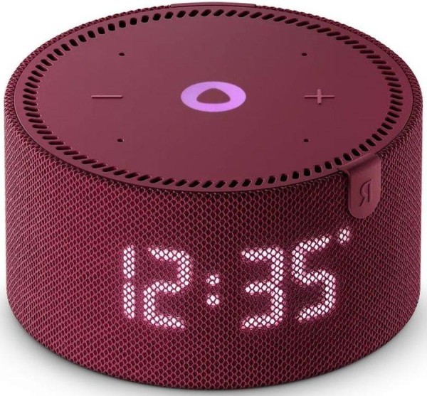 Умная колонка YNDX-00020R Яндекс Новая Станция Мини (с часами), 10 Вт, Алиса, LED-экран, WiFi, Bluetooth, красный гранат