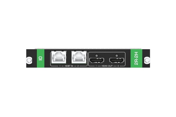 Модуль Kramer Electronics [MC3-2R-2H/STANDALONE] c двумя масштабируемыми входами HDBaseT (витая пара), передача HDMI, аудио, двунаправленного RS-232, Ethernet и ИК и двумя выходами HDMI; увеличенное расстояние передачи, поддержка 4К60 4:4:4, PoE (требу
