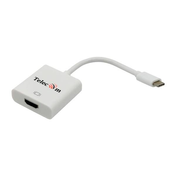Кабель-адаптер USB 3.1 Type-Cm --> HDMI A(f) 3840x2160@60Hz, 10Gbps , 0,15m Telecom