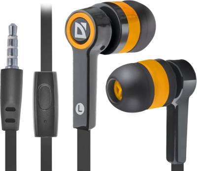 Defender Гарнитура для смартфонов Pulse 420 черный + оранжевый, вставки Defender Pulse 420