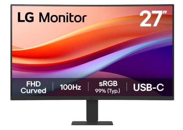 МОНИТОР 27" LG 27U421A-B Black (VA, 1920x1080, 100Hz, 5 ms, 178°/178°, 250 cd/m, 3000:1, +HDMI 2.0 +USB-C(15W))