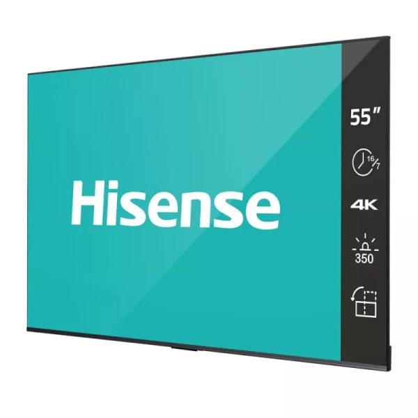 Информационный дисплей Hisense 55" 55DP30FE 350 nit, 4K, DLED, 16/7, RAM 2GB, ROM 16GB, Android 9, Landscape & Portrait
