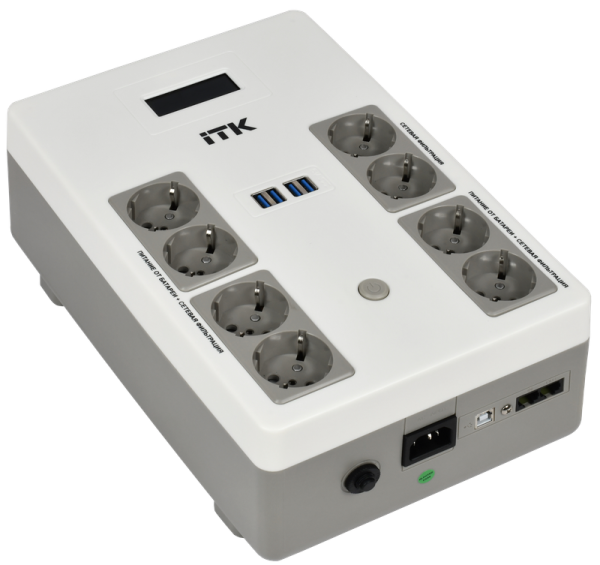 ИБП Линейно-интерактивный ITK ELECTRA 600ВА/360Вт, EST8-600VA-1-001