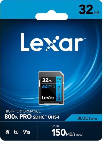 Флеш карта SD 32GB Lexar Professional 800x PRO SDXC UHS-I U1 V10 C10, 150/45 Mb/s