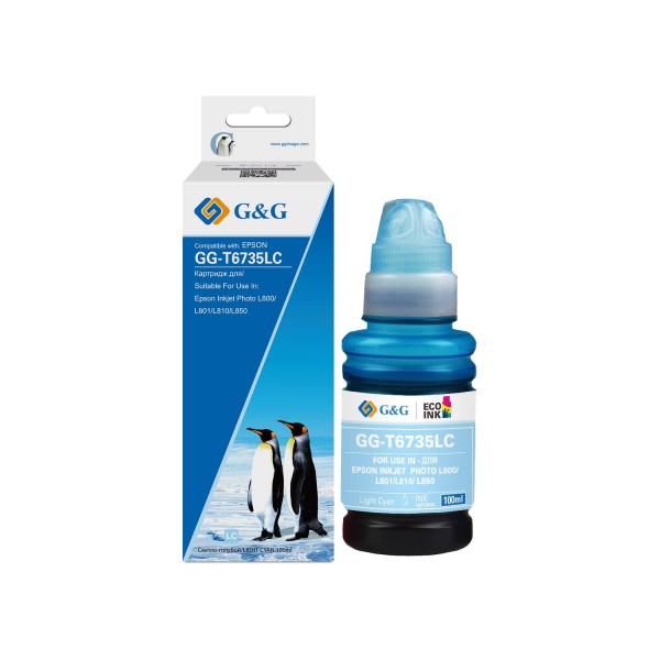 Чернила G&G, аналог Epson C13T67354A (T6735LC) светло-голубые 100 ml