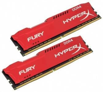 Модуль памяти Kingston 16GB 2933МГц DDR4 CL17 DIMM (Kit of 2) 1R*8 HyperX FURY Red 
